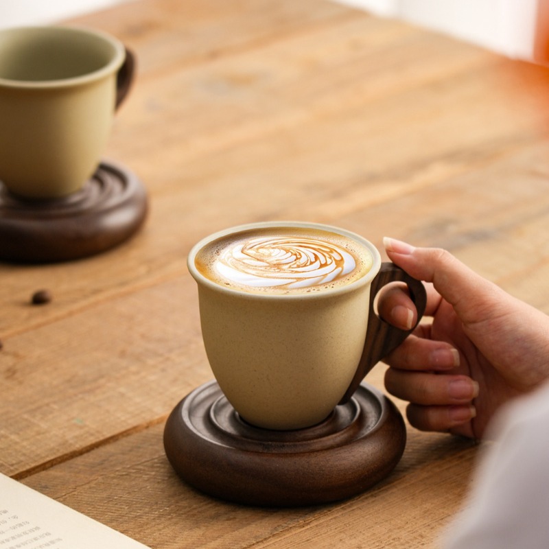 Coffee Tea For Garden - Cangkir Kopi Keramik Coklat Kreatif dengan