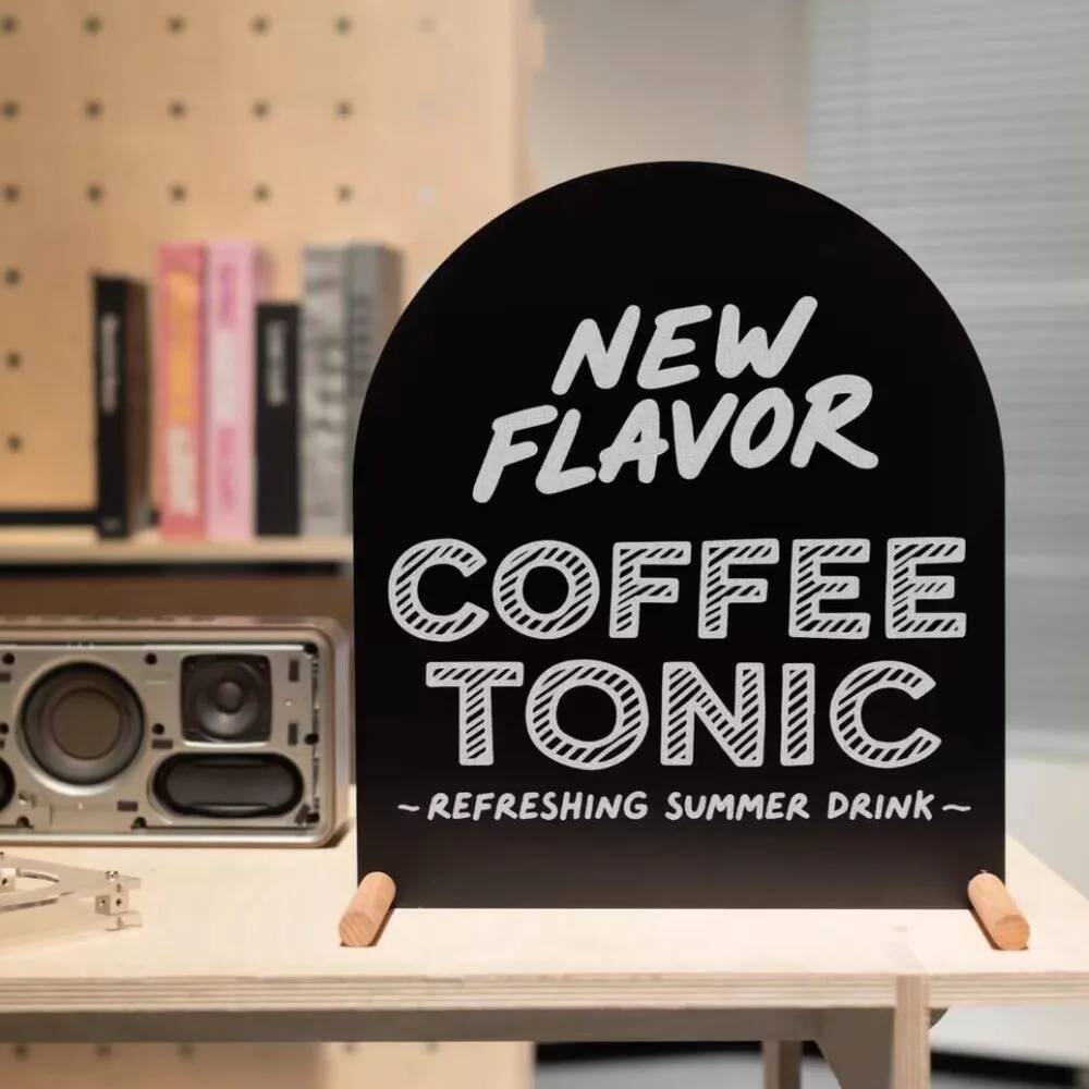 Coffee Tea Menu - Stand Menu Lukis Tangan dari Logam