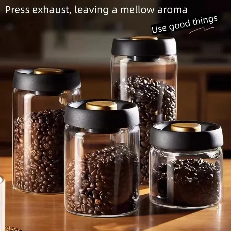 Coffee Tea Organizer - Stoples Kopi Vakum Manual Kaca Borosilikat