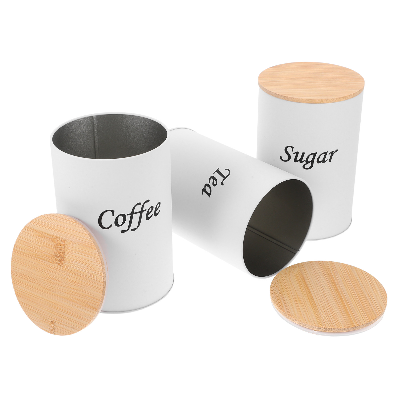 Coffee Tea And Sugar Canisters - 3 Buah Wadah Bulat Kedap Udara