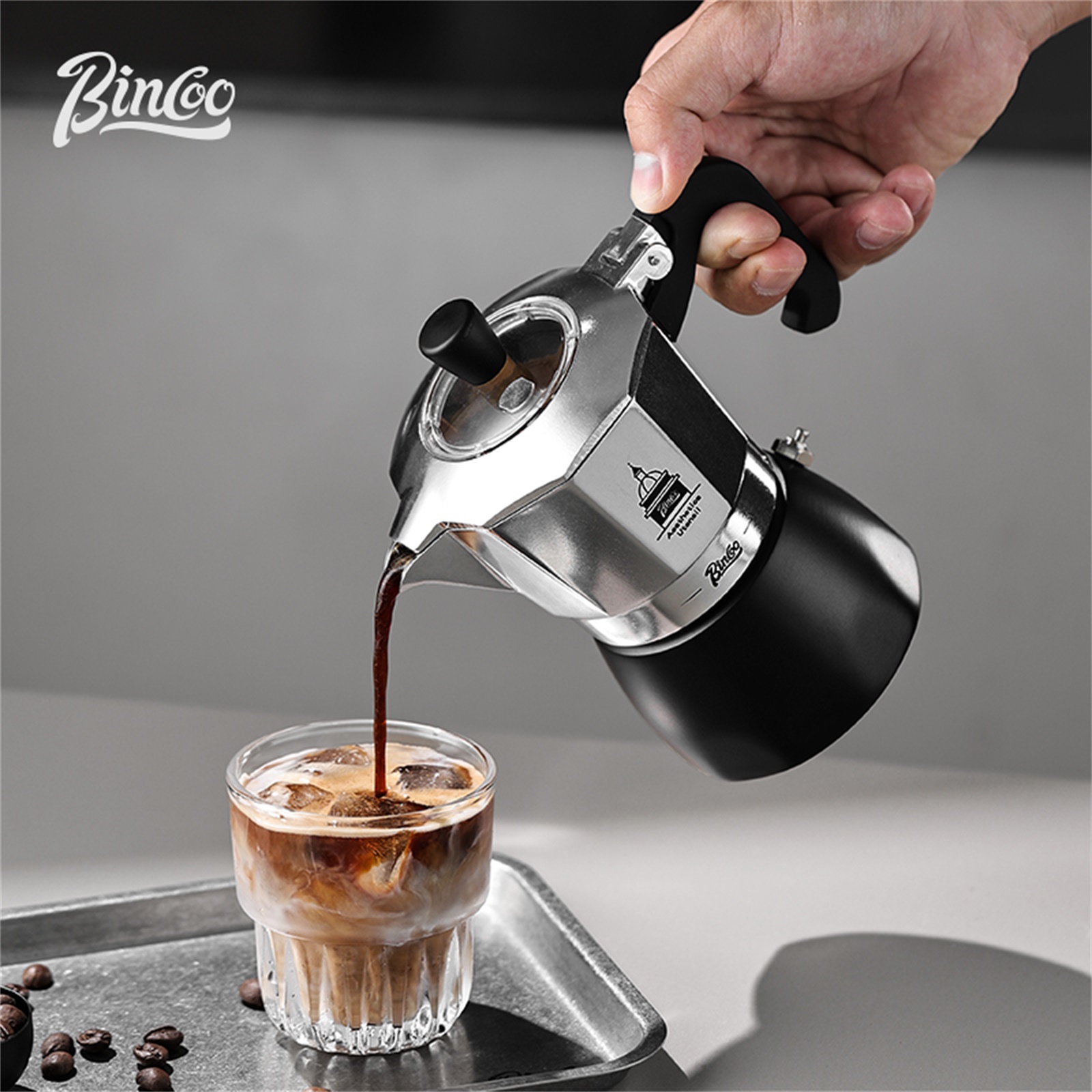 Coffee Tea Espresso - BINCOO Teko Moka Katup Ganda, Pembuat