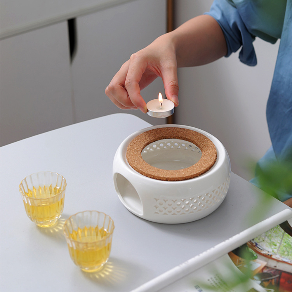 Coffee Tea Water Heater - Ceramic Teapot Heaters With Cork Cushion