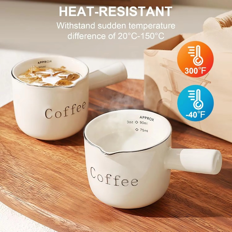 Coffee Tea Espresso - Cangkir Kopi Keramik Mini dengan Pegangan,