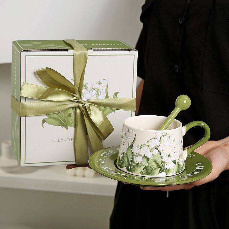 Valley Tea And Coffee - Set Cangkir Kopi Keramik Lukisan Tangan