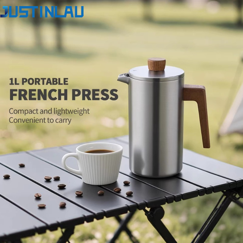 Coffee Tea Pot - JUSTINLAU 1000ml Panci French Press Stainless