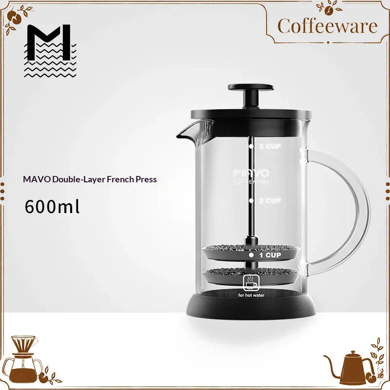 Coffee Tea Pot - MAVO French Press Coffee Maker Double