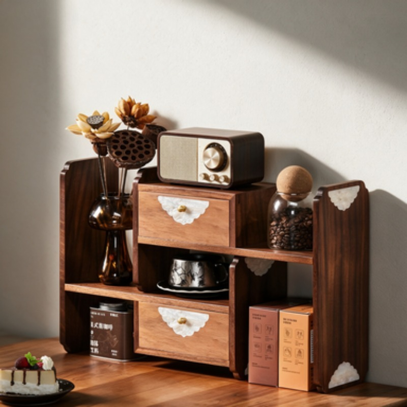 Rak Penyimpanan Meja Kayu Soli - Coffee Tea Organizer ulasan dan harga