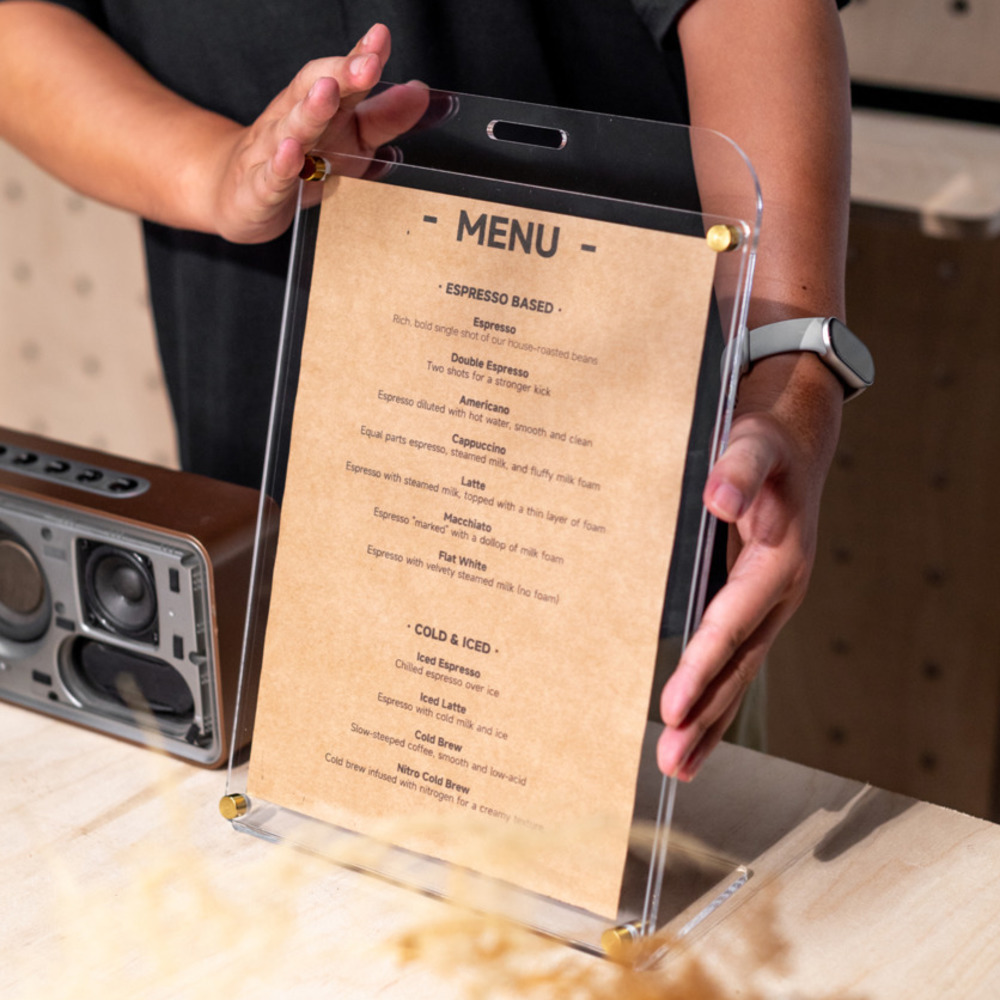1 Buah Stand Display A4 Transp - Coffee Tea Menu ulasan dan harga