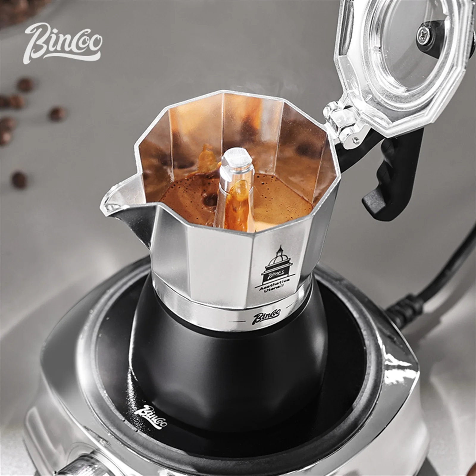 BINCOO Teko Moka Katup Ganda,  - Coffee Tea Espresso ulasan dan harga