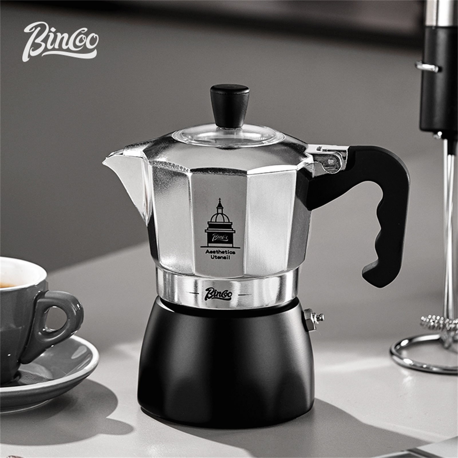 BINCOO Teko Moka Katup Ganda,  - Coffee Tea Espresso ulasan dan harga