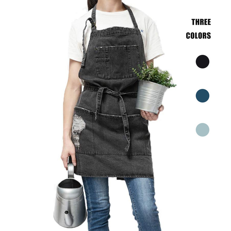 Celemek Denim Katun Cuci Jepan - Coffee Tea For Garden ulasan dan harga
