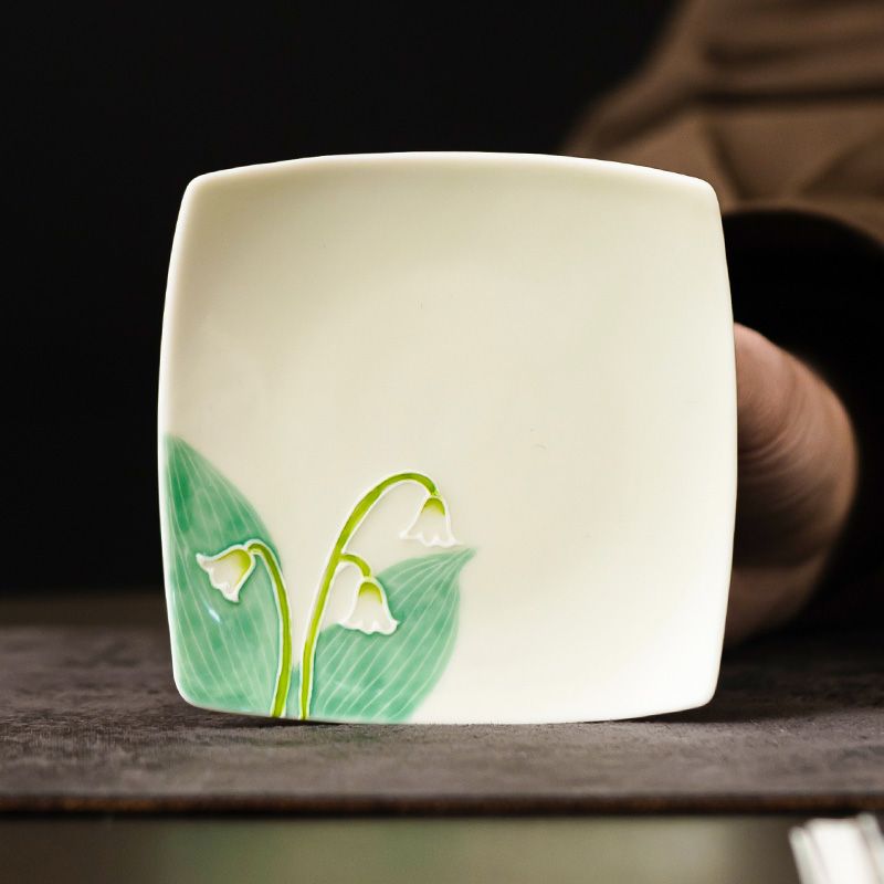 Alas Keramik Motif Lily of the - Valley Tea And Coffee ulasan dan harga