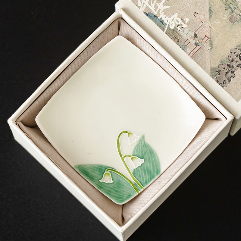 Alas Keramik Motif Lily of the - Valley Tea And Coffee ulasan dan harga