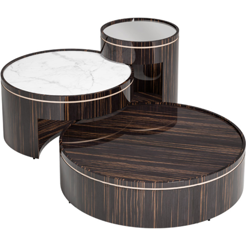 Meja teh bundar veneer kayu eb - Coffee Tea Hong Kong ulasan dan harga