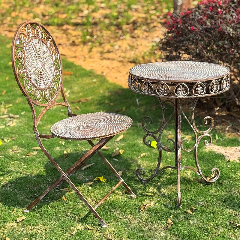 Meja dan kursi besi tempa retr - Coffee Tea For Garden ulasan dan harga