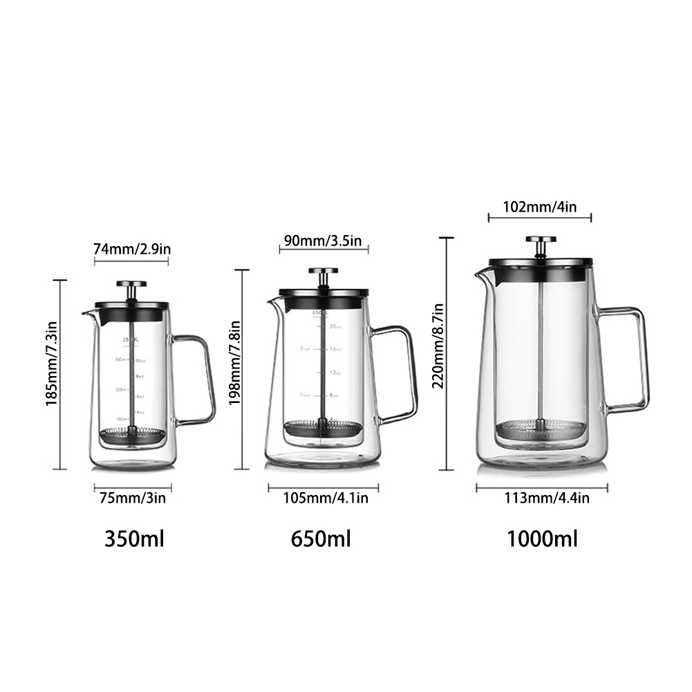 Teko French Press Dua Lapis da - Coffee Tea Pot ulasan dan harga
