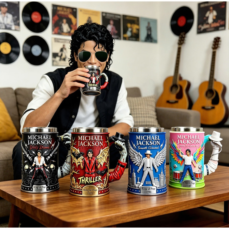 Mug Resin 3D Michael Jackson K - Coffee Tea Mugs ulasan dan harga