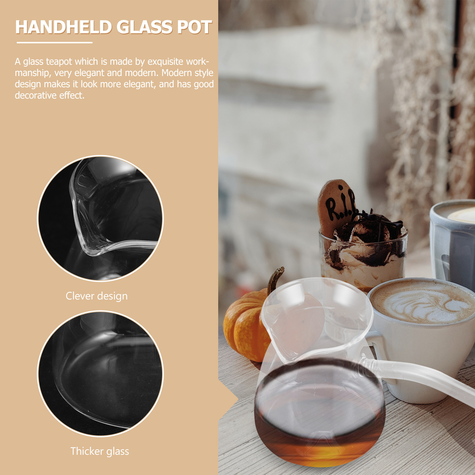 Teko Teh Kaca Tebal Mini Tahan - Coffee And Tea Glass ulasan dan harga